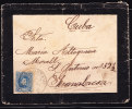 T)1904,MORTUARY COVER SPAIN TO GUANABACOA,HAVANA,25c BLUE - Covers & Documents