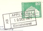 Appenzell Hauptgasse AB Bahn Appenzeller Bahnen Stempel Einehmerei 1971 - Appenzell