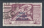 1938 EGEO USATO AUGUSTO POSTA AEREA 1 LIRA - RR9604 - Aegean