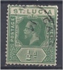 ST LUCIA 1912 King George V - 1/2d Green FU - St.Lucia (...-1978)