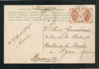 PAIRE De TIMBRES RUSSIE  Sur C.P.A - 29 Mars 1907 - Lettres & Documents