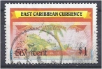 ST VINCENT 1987 East Caribbean Currency - $1 - One Dollar Note FU - St.Vincent (1979-...)