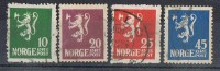 Serie Completa Noruega 1922,  Yvert Num 97-100 º - Gebraucht