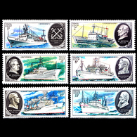 USSR Russia 1979 Soviet Scientific Research Ships Transport Academician Explorers People Ship Stamps MNH Mi 4906-4911 - Explorers