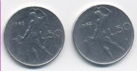 ITALIA MONETE DA 50 LIRE VULCANO 1962 E 1963 - 50 Lire