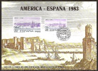 España Hoja Recuerdo 1983 HR America España. Matasellada - Fogli Ricordo