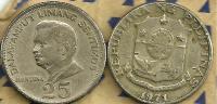 PHILIPPINES 25 SENTIMOS MAN FRONT EMBLEM BACK 1971 AF READ DESCRIPTION CAREFULLY !!! - Filipinas