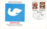 DOVE PIGEONS PEACE 1979 SPECIAL COVER SOCFILEX  ROMANIA. - Pigeons & Columbiformes