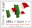 REPUBBLICA ITALIANA  ITALY  ANNO 2011  UNITA' D'ITALIA ADESIVO NUOVI MNH ** - 2011-20:  Nuovi