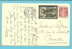 339+411 (surtaxe/toeslagzegel) Op Kaart Met Stempel BRUXELLES - Storia Postale