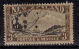 New Zealand Used 1935, 3/-s Mt. Egmont,  W43, ( Cond., Hole In Center, As Scan), - Used Stamps