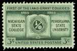 1955 USA Michigan State Penn State Land Grant Colleges Stamp Sc#1065 Book - Unused Stamps