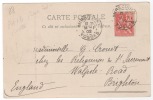 T84 MIRECOURT 14/1/1902 / N° 116(T2)  Seul POUR L'ANGLETERRE (voir Recto) - Mirecourt