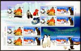 South Korea 2008 King Sejong Station Stamps Sheetlet Antarctic Penguin Bird Flag Map Snowmobile Car - Research Stations