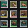 POLAND 1965 FOREST ANIMALS SET OF 9 NHM Wolf Lynx Fox Badger Bear Boar Wild Pig Deer Bison Moose Game - Neufs