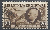 1939 ALBANIA USATO EFFIGIE POSTA AEREA 20 Q - RR9650-2 - Albanie