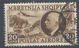 1939 ALBANIA USATO EFFIGIE POSTA AEREA 20 Q - RR9650-3 - Albanien