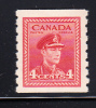 Canada Scott #267 MNH 4c Dark Carmine - Coil - George VI War Issue Fingerprint On Gum - Francobolli In Bobina