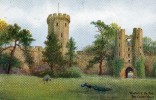 KÜNSTLER AK  WARWICK CASTLE  THE COURT ~ 1920 - Warwick