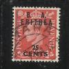 ERITREA BA 1951 B. A. CENT. 25 C SU 2 1/2 P USATO USED OBLITERE' - Eritrée