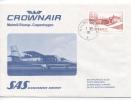 Sweden First SAS Crownair Flight Malmö/Sturup - Copenhagen 1-10-1975 - Covers & Documents