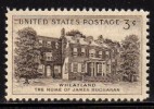 1956 USA Wheatland Stamp Sc#1081 Famous Architecture JAMES BUCHANAN - Ongebruikt