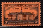 1956 USA Princeton's Nassau Hall 200th Anniv. Stamp Sc#1083 Architecture University - Ongebruikt