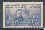 FRENCH EQUATORIAL AFRICA 1938 PIERRE AND MARIE CURIE DISCOVERY OF RADIUM SC# B1 VF MNH SCARCE - Altri & Non Classificati