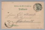 Heimat De BW Ulm Bahnhof 1901-01-27 Auf GS 5Pf. Nach Murrhardt - Postal  Stationery