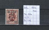 België 1932 - Yv./OCB 334 Postfris Met Plakker/neuf Avec Charnière/MH - 1929-1937 Heraldic Lion