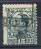 Sello 15 Cts Alfonso XIII Vaquer De Perfil, Fechador LUGO, Num 493 º - Oblitérés