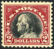 US #547 XF Mint Lightly Hinged $2 Franklin Of 1920 - Nuevos