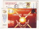 Electricity Transmission Tower,receiving Antenna,China 2002 Yishui Power Supply Bureau Advertising Pre-stamped Card - Elektrizität