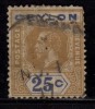 Ceylon / Sri Lanka Used 1912, 25c  Edward. Wmk.  Crown CA - Ceylan (...-1947)