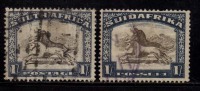 South Africa Used 1927-1945, 1/s Two Diff, Language / Shades,  Horse, Animals - Andere & Zonder Classificatie