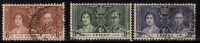 Ceylon Used 1937, Set Of 3, Coronation, Omnibus - Ceylan (...-1947)