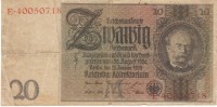 Germany #181a, 20 Reichsmark, 22.1.1929 Banknote Currency - 20 Mark