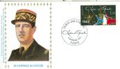 FRANCE ENV CACHET 1+ JOUR X° ANN DE LA MORT DU GENERAL DE GAULLE  8/11/1980 - De Gaulle (General)