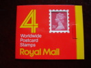 GB 1987 EARLY BARCODE WINDOW BOOKLET 4 WORLDWIDE POSTCARD STAMPS  MINT. - Carnets
