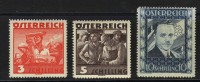 AUTRICHE N° 482 à 484 *  (charniéres Propres) - Unused Stamps