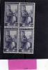 ITALIA REPUBBLICA 1950 ITALIA AL LAVORO LIRE 1 MNH QUARTINA - 1946-60: Ungebraucht