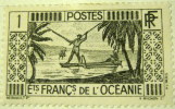 French Oceania 1934 Fishing 1f = Mint Hinged - Other & Unclassified