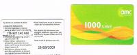 ALBANIA - AMC (GSM RECHARGE)  - 1000 LEK  EXP. 8.09  - USATA  -  RIF. 1472 - Albania