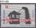 BELGIUM, 1995,  Europa-CEPT, Peace & Freedom, Broken Barbed Wire, Prison Guard Tower; Cancelled (o), Sc. 1581. - 1995