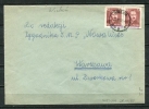 Poland 1950 Wielun Groszy Provincionals T5 On Cover To Warszawa Pair - Briefe U. Dokumente