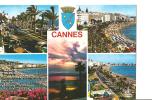 CP, 06, Cannes, Croisette, Palaces, Port, Coucher De Soleil Sur L´Esterel, écrite - Cannes