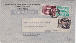 PERU - 1949 - ENVELOPPE Par AVION De LIMA Pour PARIS - Peru