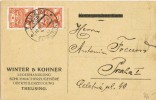 Tarjeta Privada TOUZIM (Checoslovaquia) 1921. Theusing - Cartas & Documentos
