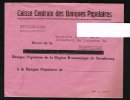 BANQUE POPULAIRE STRASBOURG CREDIT POPULAIRE DE FRANCE 1948 !!! POUR AGENCE BISCHWILLER INFLATION - Other & Unclassified