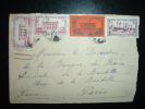 DEVANT DE LETTRE TP 5 XX + 15 + 25 OBL. 9-MAI-34 FORT DE FRANCE MARTINIQUE - Cartas & Documentos